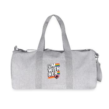 I'M WITH HER Pride Rainbow - Recycled Canvas Sports Bag by Stanley/Stella - heather grey - Front