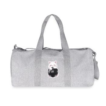 Sleeping Cat Hugging W20 Cube – Cartoon - Recycled Canvas Sports Bag by Stanley/Stella - heather grey - Front