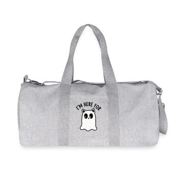 Halloween Cat Ghost Saying - Recycled Canvas Sports Bag by Stanley/Stella - heather grey - Front