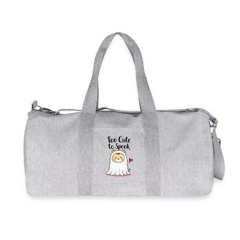 Too Cute to Spook Cute Cat Graphic - Recycled Canvas Sports Bag by Stanley/Stella - heather grey - Front