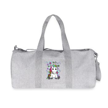 Retro Einhorn Kinder Sterne 60er Pferd - Recycelte Canvas-Sporttasche von Stanley/Stella - Grau meliert - Vorne