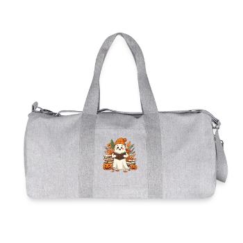 Herbstlesegeist mit Kürbissen - Recycelte Canvas-Sporttasche von Stanley/Stella - Grau meliert - Vorne