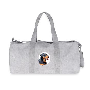 Rottweiler Color Block Portrait - Recycled Canvas Sports Bag by Stanley/Stella - heather grey - Front