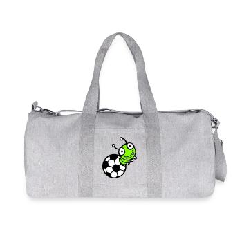 Caterpillar Football Hole Ball Comic Funny Cute Sports Cute - Recycled Canvas Sports Bag by Stanley/Stella - heather grey - Front