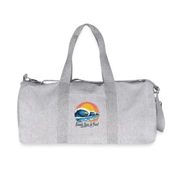 Plage rétro vague coucher de soleil - Sac de sport en toile recyclée Stanley/Stella - gris chiné - Devant