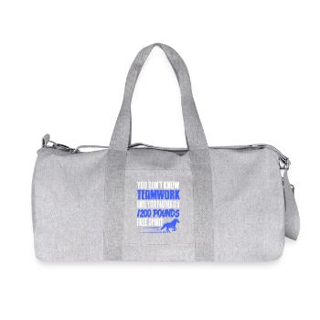 True Teamwork Is Built With a Horse Partner - Recycled Canvas Sports Bag by Stanley/Stella - heather grey - Front