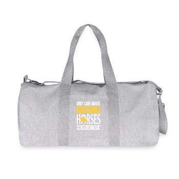 Only Care About Racing Horses Funny Rider - Recycled Canvas Sports Bag by Stanley/Stella - heather grey - Front