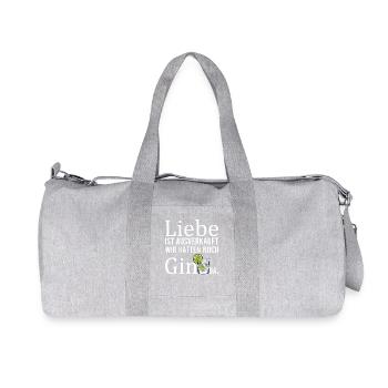 Love is sold out, we still have gin there - Recycled Canvas Sports Bag by Stanley/Stella - heather grey - Front