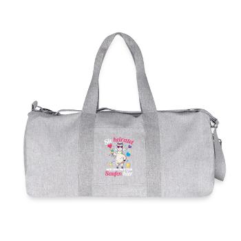 Bachelorette Party Wedding Bride Maid of Honor - Recycled Canvas Sports Bag by Stanley/Stella - heather grey - Front