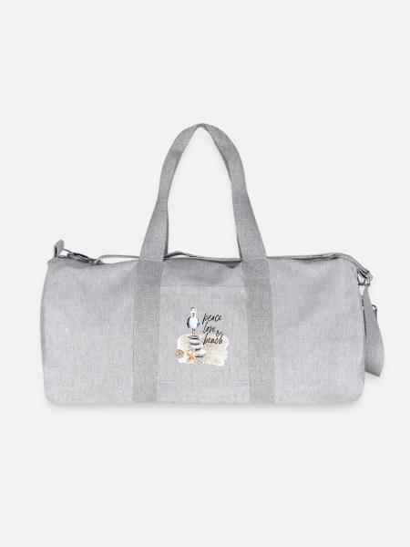 Strandvogel auf Steinstapel Wasserfarben - Recycelte Canvas-Sporttasche von Stanley/Stella - Grau meliert