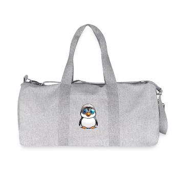 Pingouin avec casque et lunettes - Sac de sport en toile recyclée Stanley/Stella - gris chiné - Devant