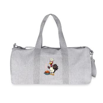 Thanksgiving Turkey Cook - Recycled Canvas Sports Bag by Stanley/Stella - heather grey - Front