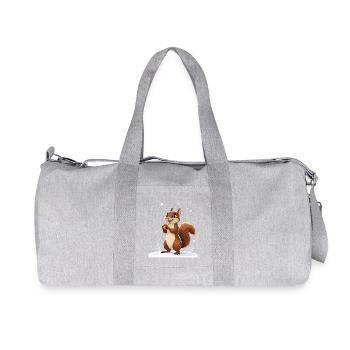 Winterliches Eichhörnchen mit Eichel - Recycelte Canvas-Sporttasche von Stanley/Stella - Grau meliert - Vorne