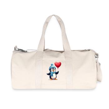 Pingouin mignon avec ballon - Sac de sport en toile recyclée Stanley/Stella - blanc naturel - Devant