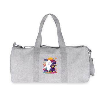 Retro Ghost Dog Funny Creepy - Recycled Canvas Sports Bag by Stanley/Stella - heather grey - Front