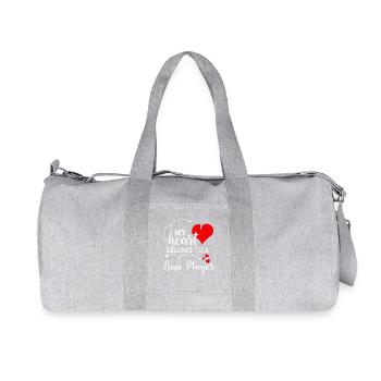I Love My Bass Player Husband Wife Valentines Day - Recycled Canvas Sports Bag by Stanley/Stella - heather grey - Front