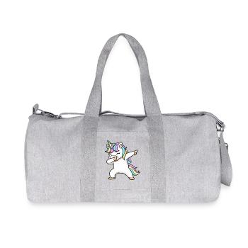 Buntes Einhorn in Dab Position  - Recycelte Canvas-Sporttasche von Stanley/Stella - Grau meliert - Vorne