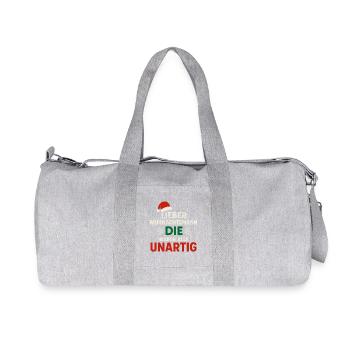 Dear Santa Claus, they were all naughty - Recycled Canvas Sports Bag by Stanley/Stella - heather grey - Front