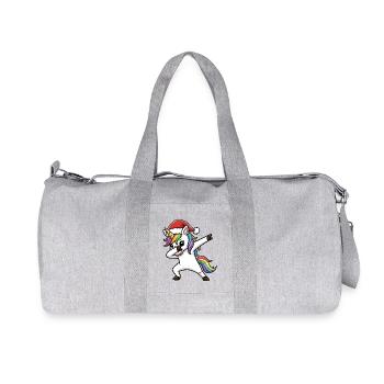 Christmas Unicorn Dab - Recycled Canvas Sports Bag by Stanley/Stella - heather grey - Front