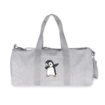 Dabbing Pinguin - Recycelte Canvas-Sporttasche von Stanley/Stella - Grau meliert - Vorne
