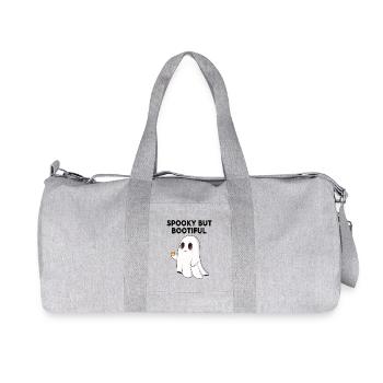 Fantôme mignon effrayant mais butin tenant des bonbons au maïs - Sac de sport en toile recyclée Stanley/Stella - gris chiné - Devant