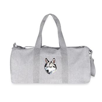 Tête de loup Illustration de tête - Sac de sport en toile recyclée Stanley/Stella - gris chiné - Devant
