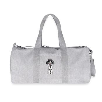 Pudel Eleganz im Smoking - Recycelte Canvas-Sporttasche von Stanley/Stella - Grau meliert - Vorne