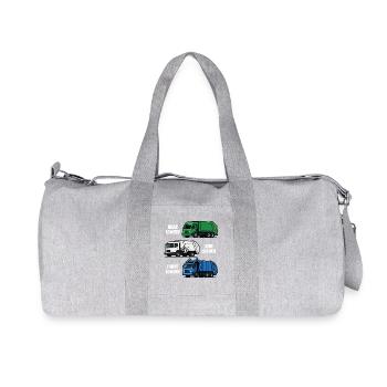 Garbage Truck Funny Garbage Day Garbage Truck - Recycled Canvas Sports Bag by Stanley/Stella - heather grey - Front