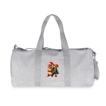 Weihnachtliches Eichhörnchen-Charme - Recycelte Canvas-Sporttasche von Stanley/Stella - Grau meliert - Vorne