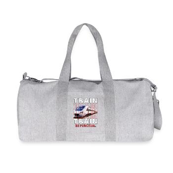 ZUG TRAIN BE PUNCTUAL - Recycelte Canvas-Sporttasche von Stanley/Stella - Grau meliert - Vorne