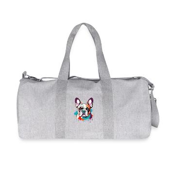 Pop Art Bulldog Color Festival - Recycled Canvas Sports Bag by Stanley/Stella - heather grey - Front