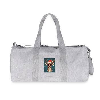 Cerfs de renne bois de rene Noël Vintage - Sac de sport en toile recyclée Stanley/Stella - gris chiné - Devant