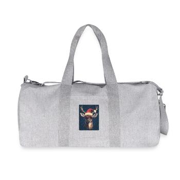 Cerfs de renne bois de rene Noël Vintage - Sac de sport en toile recyclée Stanley/Stella - gris chiné - Devant