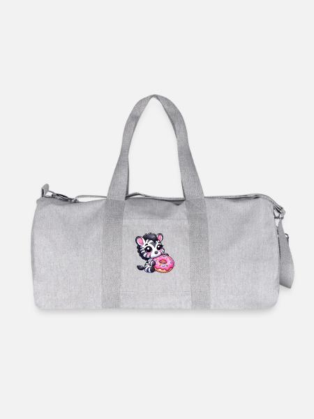 Kawaii Zebra Donut süßes Chibi Design für Donutlie - Recycelte Canvas-Sporttasche von Stanley/Stella - Grau meliert