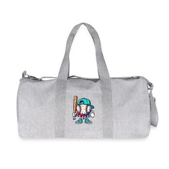 Mascotte de baseball fondante avec une batte - Sac de sport en toile recyclée Stanley/Stella - gris chiné - Devant