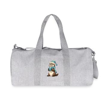 Loutre d’hiver avec du thé - Sac de sport en toile recyclée Stanley/Stella - gris chiné - Devant