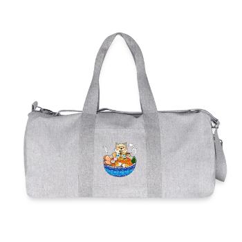 Kawaii Anime Shiba Inu Ramen Japanese Noodle Dog G - Recycled Canvas Sports Bag by Stanley/Stella - heather grey - Front