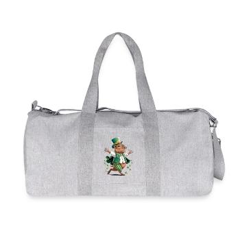 Leprechaun Hamster Festive Print - Recycled Canvas Sports Bag by Stanley/Stella - heather grey - Front