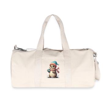 Loutre d’hiver avec coupe et écharpe - Sac de sport en toile recyclée Stanley/Stella - blanc naturel - Devant