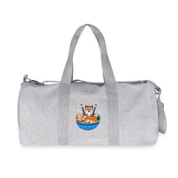 Fox Ramen Japanese Food Kawaii Anime Noodle Lover  - Recycled Canvas Sports Bag by Stanley/Stella - heather grey - Front