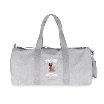 Dictons Malinois Fille Drôle Cadeau Malinois - Sac de sport en toile recyclée Stanley/Stella - gris chiné - Devant