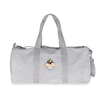 Panama Stadt Tukan Retro Palmen Vintage Souvenir - Recycelte Canvas-Sporttasche von Stanley/Stella - Grau meliert - Vorne