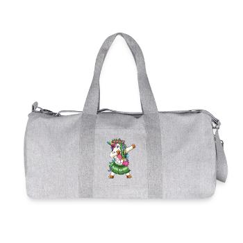 Tupfen von Hawaiian Unicorn Hula Dancer Girl - Recycelte Canvas-Sporttasche von Stanley/Stella - Grau meliert - Vorne