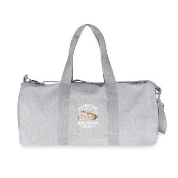 Leopard Gecko Heart Pile Saying - Recycled Canvas Sports Bag by Stanley/Stella - heather grey - Front