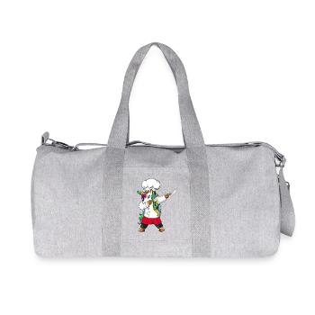 Funny Dabbing Unicorn Chef Cheficorn Culinary Cook - Recycled Canvas Sports Bag by Stanley/Stella - heather grey - Front