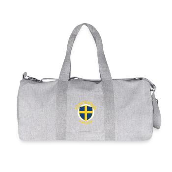 Stockholm Sweden Shield Emblem - Recycled Canvas Sports Bag by Stanley/Stella - heather grey - Front