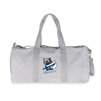 Le loup de Finlande avec drapeau finlandais - Sac de sport en toile recyclée Stanley/Stella - gris chiné - Devant