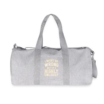 Might Be Wrong But Highly Unlikely Know-It-All - Recycled Canvas Sports Bag by Stanley/Stella - heather grey - Front