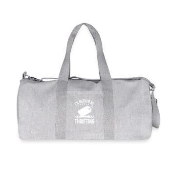 Thrifting Enthusiast Motto Tee - Recycled Canvas Sports Bag by Stanley/Stella - heather grey - Front
