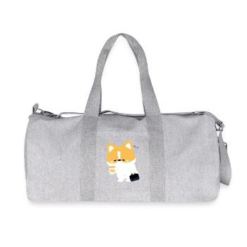 Tired Corgi Coffee  - Recycled Canvas Sports Bag by Stanley/Stella - heather grey - Front